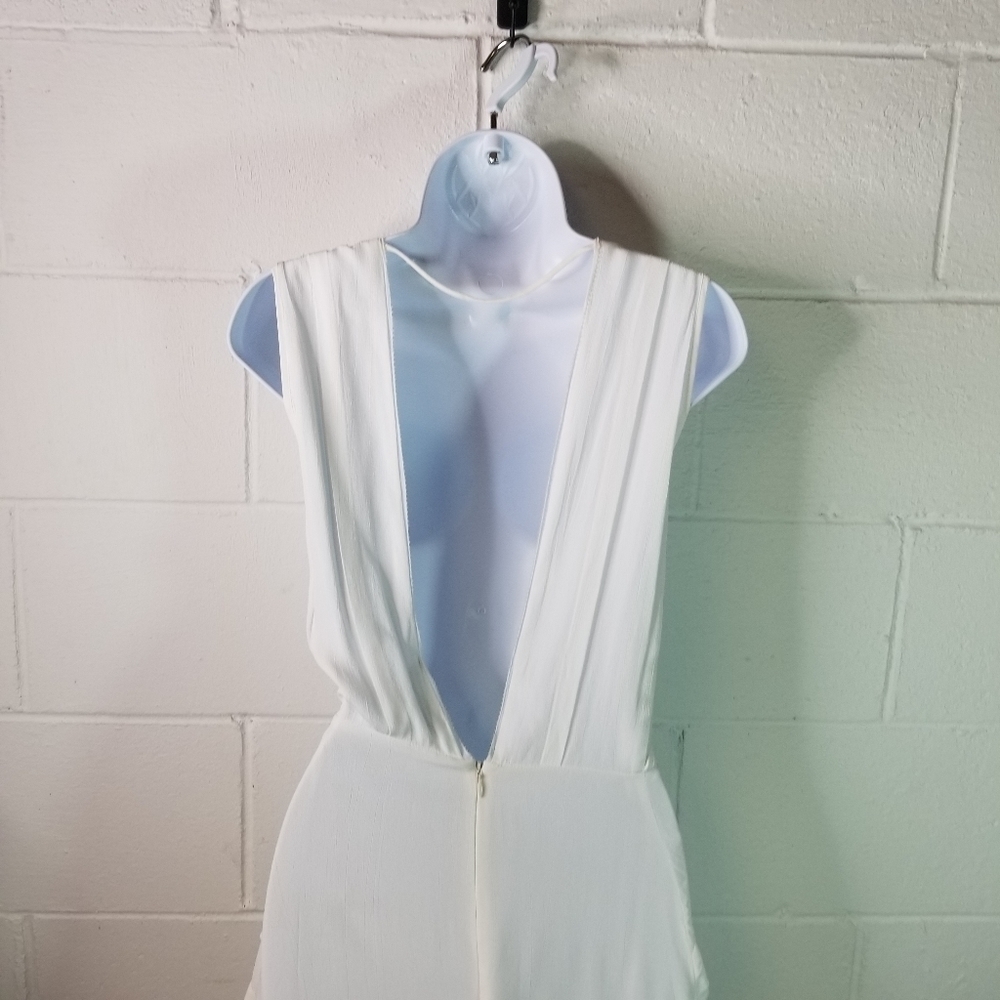 Reiss Marcella white split front sleeveless midi dress - Picture 9 of 16